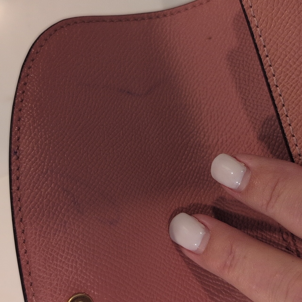 Coach Long Wallet. Salmon Color  Saffiano Leather With Gold Hardware. - Picture 9 of 11